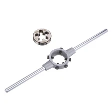 M16 x 1 Threading Die and 38mm (M12-M16) Round Holder Die Stock Wrench Set