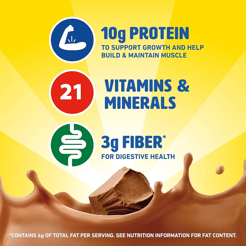 Listo para beber con fibra, rico chocolate con leche, cartón de 8 FL OZ (paquete de 24) (paquete Foto 3 de 4