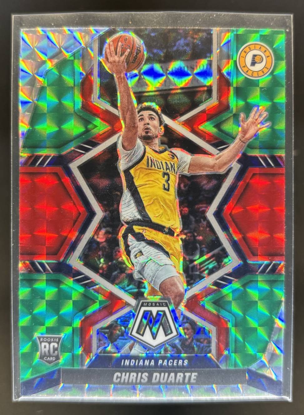 2021-22 Panini Mosaic Chris Duarte Choice Red & Green Indiana Pacers #217 RC