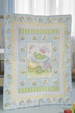 Vintage 1990  s Little Pond Crib Quilt Baby Blanket