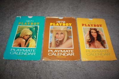 Vintage Playboy Playmate Calendars Lot  1971, 1972, and 1973 With Original Sleev