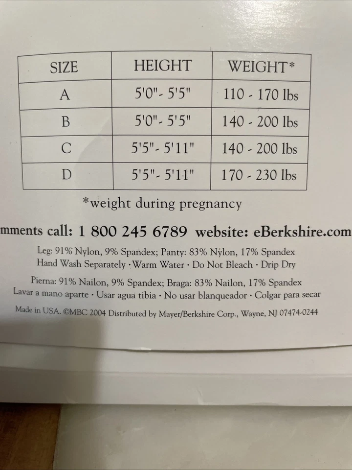 Berkshire Maternity Sz B Nude Opaque Leg Tights Lace Tummy Panel Style # 5701 - Image 4 of 4