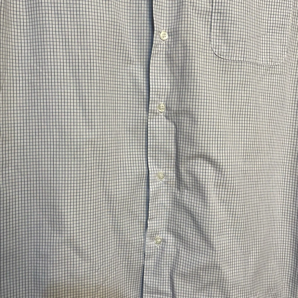 Colours Alexander Julian Plaid Button Up Shirt Mens L White Blue Business Preppy - Image 3 of 4