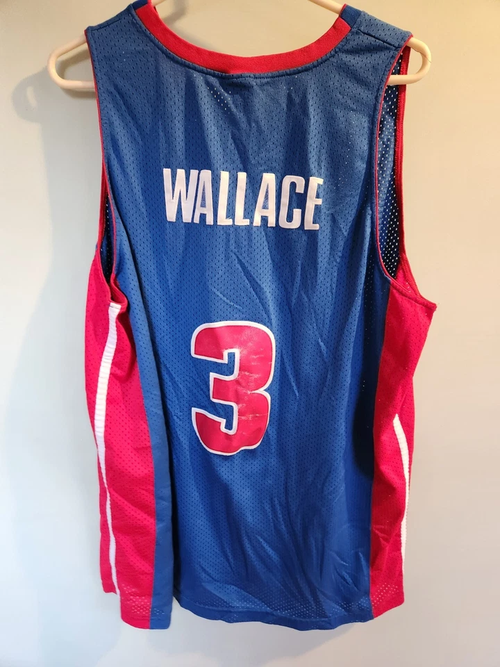 底特律活塞队耐克 Ben Wallace #3 篮球球衣尺寸 2XL — 第 2/4 张图片