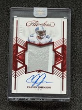 2025 Panini Flawless Calvin Johnson Star Swatch Signatures Auto /15 Lions HOF SP