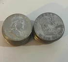 $10 Face Roll (20) Circulated Ben Franklin Half Dollars 90% Silver Mixed Dates