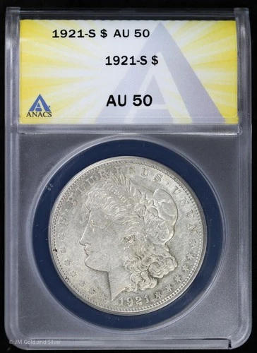 1921-S $1 Morgan Silver Dollar ANACS AU 50