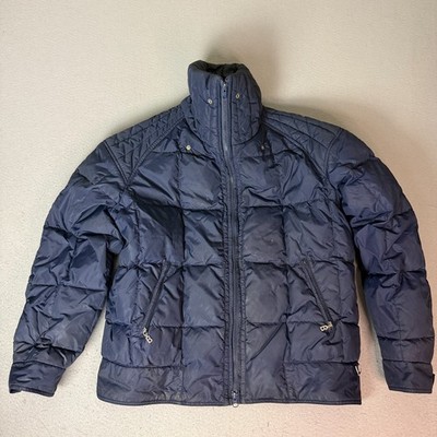 Bogner Navy Blue Goose Down Filled Puffer Ski Jacket High Collar Winter Coat