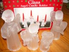 Frosted Glass Angel Candle Holders Set Of 4 - Holiday Lane Vintage Christmas — photo 1