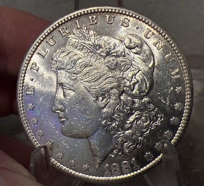 1881 S MORGAN SILVER DOLLAR CHOICE TO GEM BU MS DMPL LIQUID MIRRORS #2342