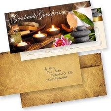 Geschenkgutscheine Massage Wellness (50 Stück) mit Umschläge selbst erstellen