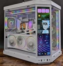 Gaming Pc ,Lian Li Dynamic XL Case with Custom RGB Display With Gaming Monitor