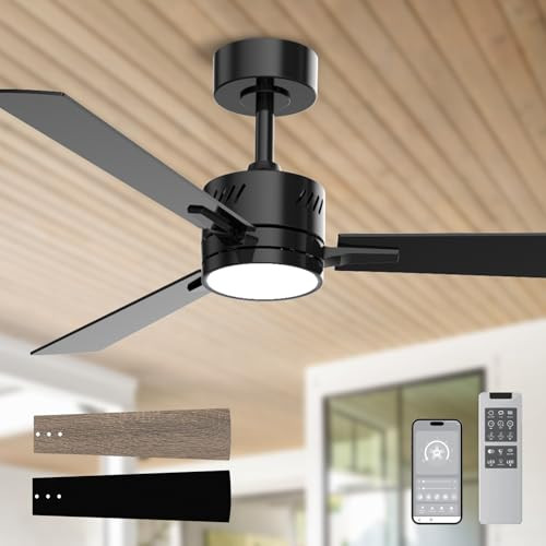 42 inch Ceiling Fan with Light,Ceiling Fans with Lights and Remote,Outdoor - Picture 2 of 7