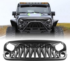 Front Grill Shark Grille Compatible With 2007-2018 Jeep Wrangler Rubicon Sahara