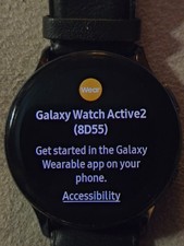 Samsung Galaxy Watch Active 2 SM-R835 40mm Stainless Steel Case with Leather...