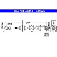 1X Bremsschlauch ATE 83.7788-0399.3 Passend FüR Ford