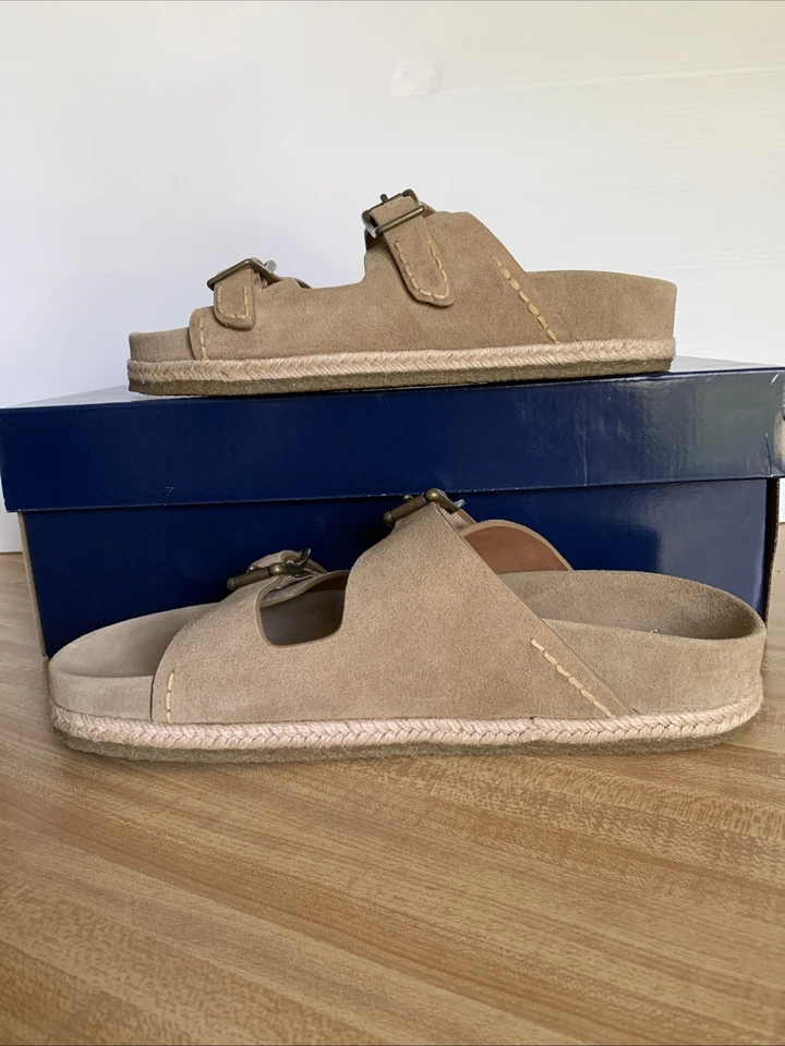 💫Polo Ralph Lauren Hombres Talla 10D Cuero Gamuza Fisherman Prep Marrón Turbach NUEVO Foto 4 de 4