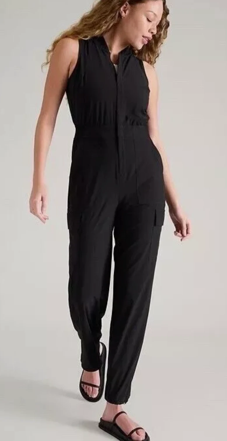 NEW ATHLETA BLACK BROOKLYN UTILITY JUMPSUIT 824834 SZ 6
