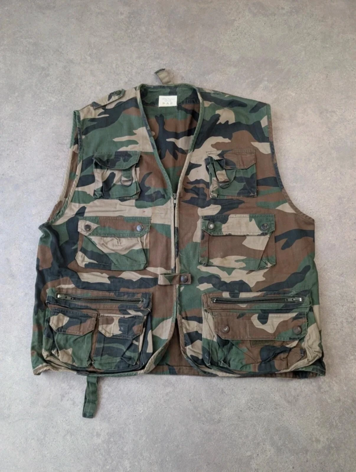 US Military Utility Gilet Men's Large Woodland Camouflage Tactical Fishing Vest