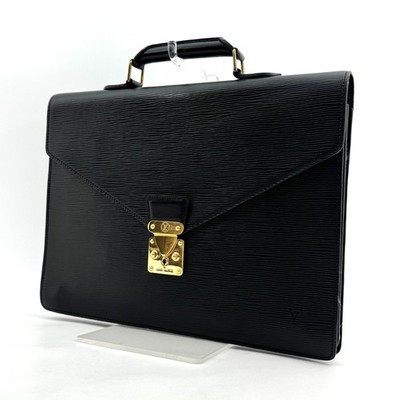Louis Vuitton Epi Serviette Business Bag Ambassadeur Noir  Briefcase Hand M54412