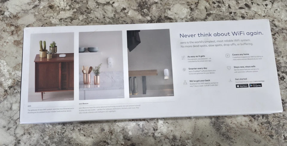 EERO B010001 Home Mesh 2nd Generation Tri-Band WiFi System Pack Gigabit speed WP - Image 3 of 4