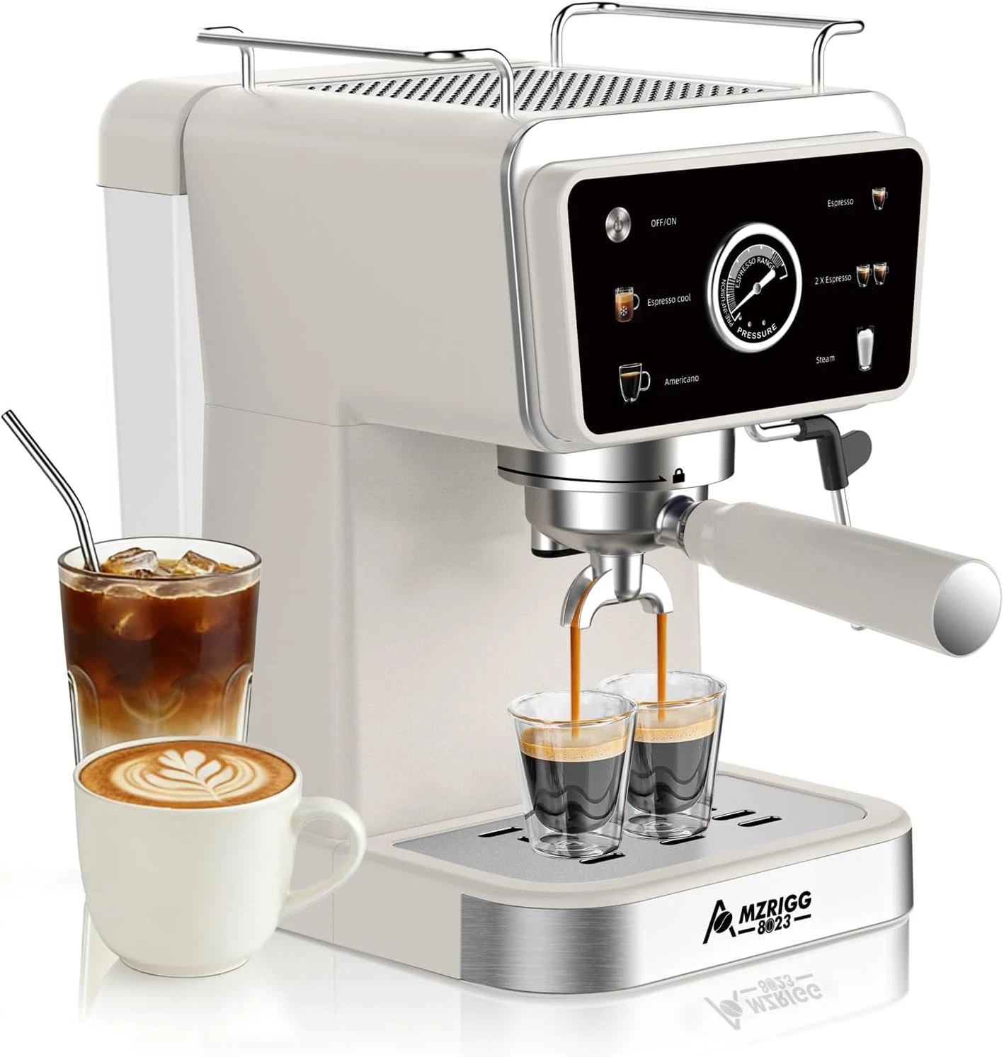 20 Bar Espresso Machine with Milk Frother & Cup Warmer for Home/Office
