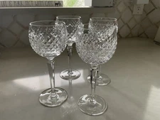 Waterford Crystal ALANA 7 3/8" Wine Hock Glasses Goblets ~ Set of 4