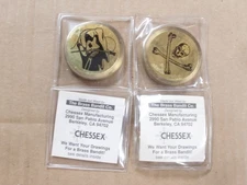 POGS/MILKCAPS BRASS BANDIT SLAMMERS SET OF 2 SKULL BONES SKELETON WITH ROSE