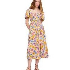 Gap floral Cotton Maxi Dress size S Smocked Milkmaid