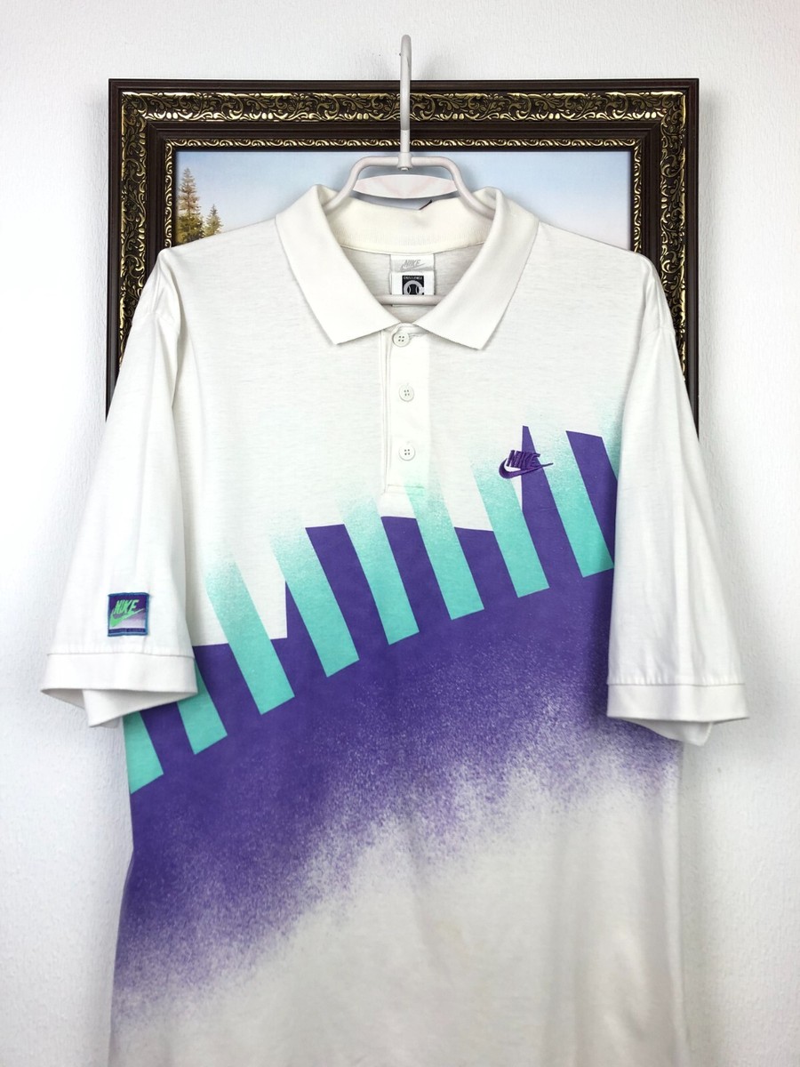 Vintage 90's Nike Challenge Court Andre Agassi Tennis Polo