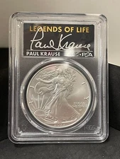 2022 $1 American Silver Eagle 1oz PCGS MS70 FS Legends of Life Paul Krause