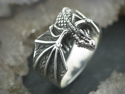 DRACHENRING  Silberring Sterlingsilber 925er Dragon Drachen Fabelwesen Mythen