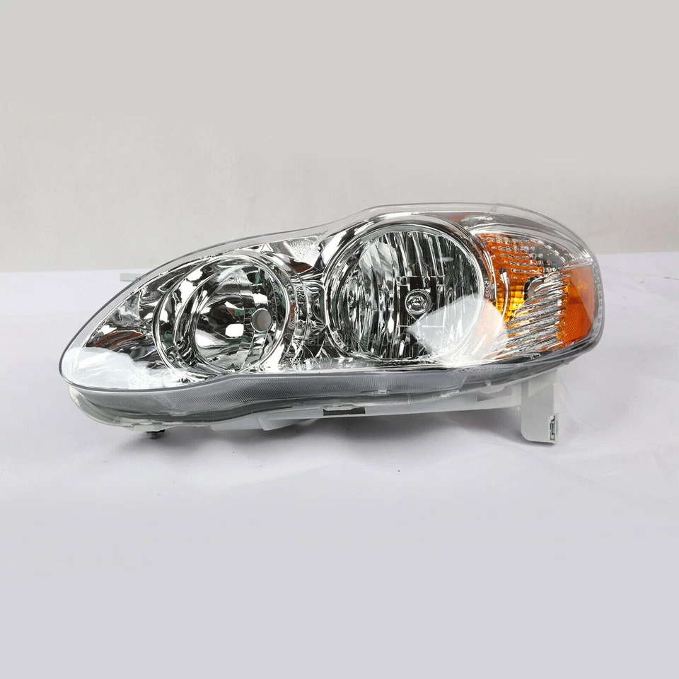 Par de faros de carcasa cromados aptos para Toyota Corolla CE LE 2003-2008 sedán Foto 4 de 4