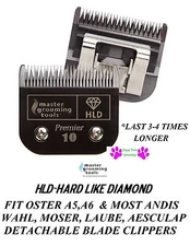 HLD(LIKE TITANIUM)Pet Grooming 10 BLADE*Fit Oster A5 A6,Andis Excel,ProClip AGC