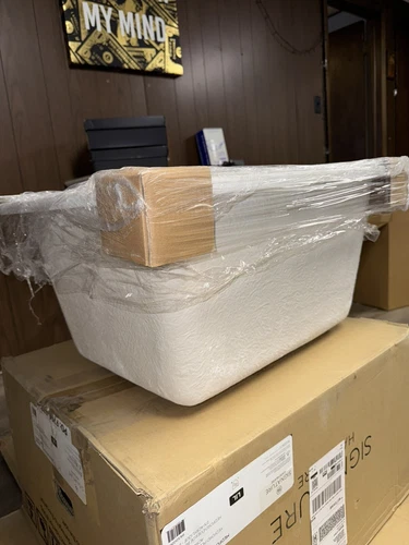 Sink Signature Hardware SHLS2522WH Medford Drop In 1 Basin Acrylic Laundry - Picture 6 of 8