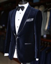 Christmas Blue Velvet Smoking Jacket Wedding Party Wear Dinner Prom Gift For Him