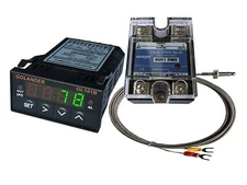 12V DC 1/32DIN PID Temperature Controller, Green+ 25A SSR + K thermocouple