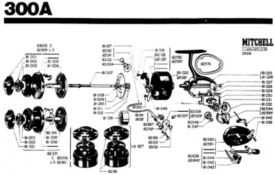 NOS Garcia Mitchell 300 & 301 Series Reel Parts - 300C, 300PRO