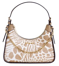 Michael Kors Borsa Donna Tracolla Wilma MD EW Pouchette Chain Camel Nuova