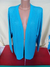MICHELE HOPE LADIESWEAR LONGSLEEVE CARDIGAN - COBALT BLUE - SIZE 18/20 YB14