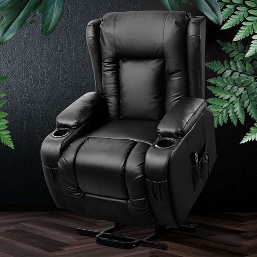 Artiss Recliner Chair Electric Massage Lift Chairs Heated Lounge Sofa Leather BK - Picture 8 of 8