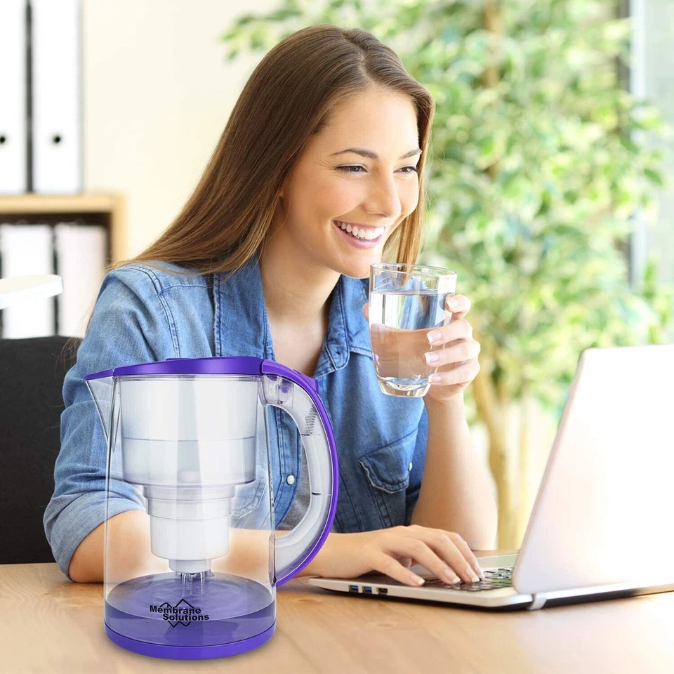 4pcs 3.5L Water Filter Pitcher 4Stage UF Filtration Jug Purple Drinking Filtrate - Image 2 of 4