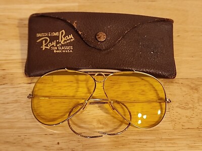 Vintage Bausch & Lomb Ray Ban All Weather Amber Shooter Sunglasses 12k