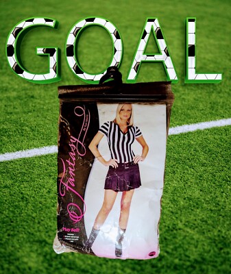 FUN WORLD Referee Shirt Skirt Adult HALLOWEEN Costume SMALL / MEDIUM 2-8 Women s
