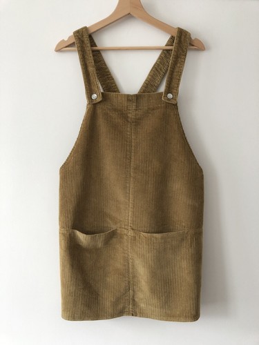 ZARA Beige Corduroy Pinafore Dungaree 