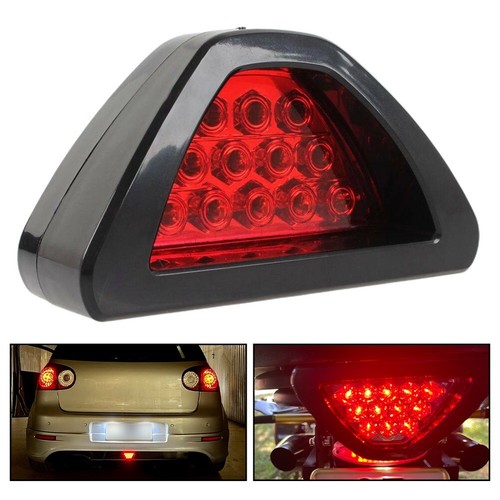 Universal Add-On Red 12-LED Car Third Stop Brake Light Tail Light Rear Fog Lamp