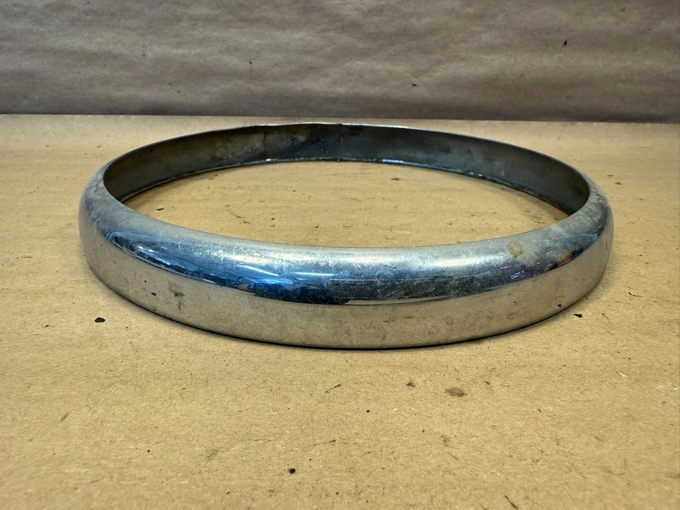 Original Jaguar XKE E-Type MG MGB Headlamp Chrome Trim Ring Bezel OEM - Image 3 of 4
