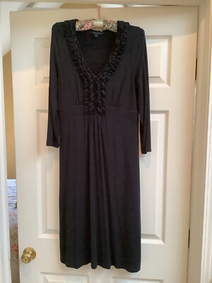 Boden 3/4 Sleeve Black Jersey Dress US Size 8R UK Size 12R | eBay