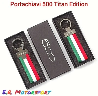 E.R. MOTORSPORT Portachiavi in metallo TITAN EDITION FIAT 500 con scatola regalo
