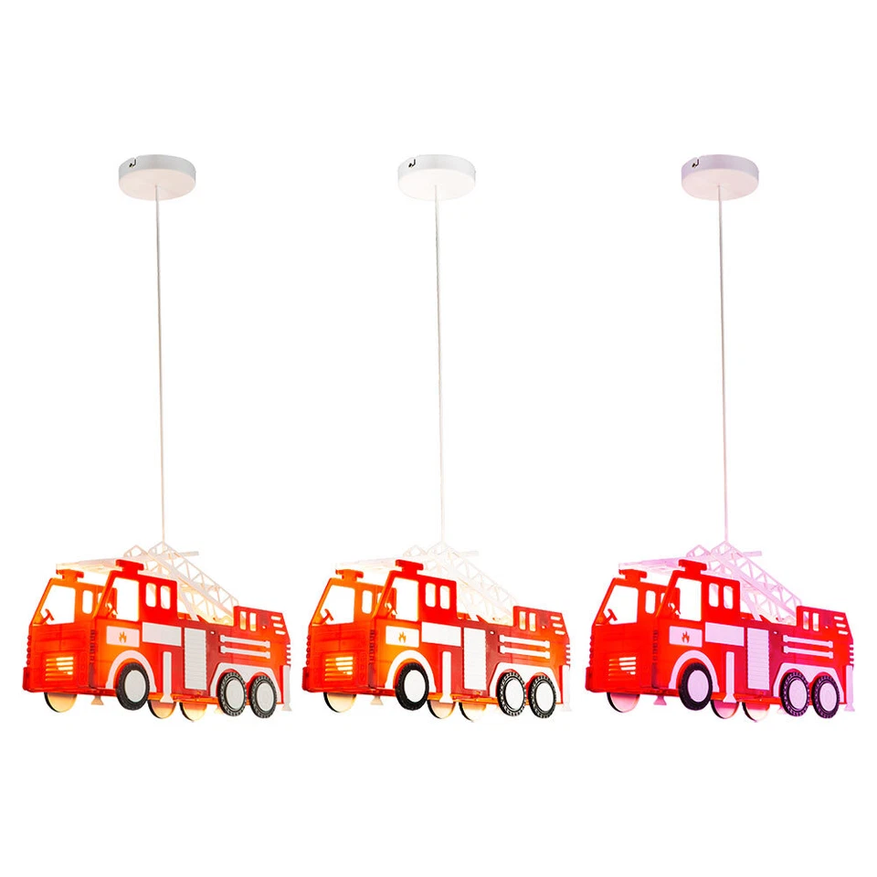 RGB LED Pendellampe Fernbedienung Feuerwehrauto Farbwechsel Kinderzimmer Leuchte - Bild 2 von 2